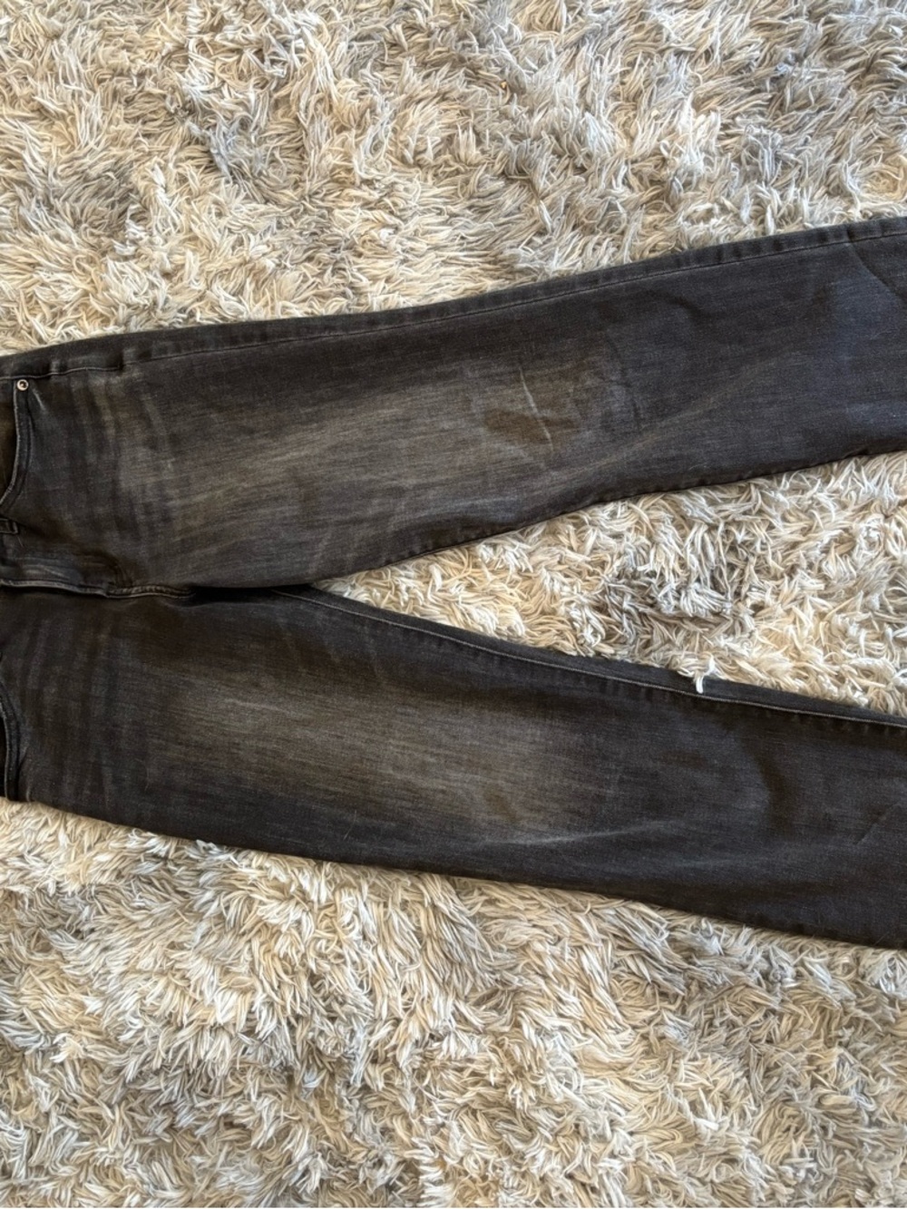 Express Dark Gray Straight Ankle High Rise Jeans
